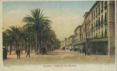 POSTAL ANTIGUA DE LA COMUNIDAD VALENCIANA ALICANTE CALLE DE LOS MARTIRES