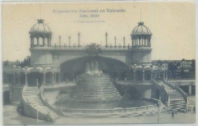 POSTAL ANTIGUA DE VALENCIA. EXPO. NACIONAL 1910. FUENTE LUMINOSA Nº 5