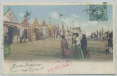 POSTAL ANTIGUA DE VALENCIA. CASETAS DE BAÑOS