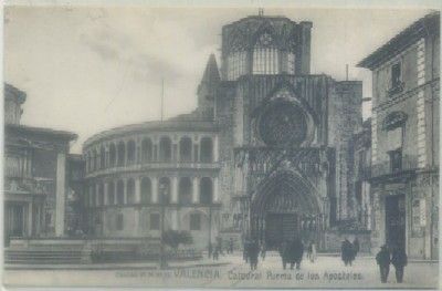 POSTAL ANTIGUA DE VALENCIA. CATEDRAL. PUERTA DE LOS APOSTOLES