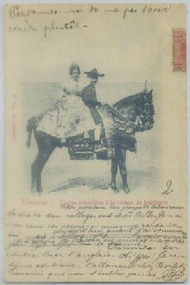 POSTAL ANTIGUA DE VALENCIA. FIESTAS POPULARES. UNA GRUPA DE HUERTANOS