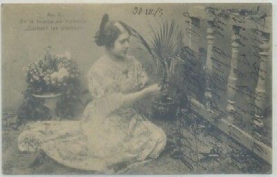 POSTAL ANTIGUA DE VALENCIA. EN LA HUERTA. CUIDANT LAS PLANTES Nº 8