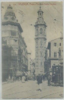 POSTAL ANTIGUA DE VALENCIA. PLAZA DE SANTA CATALINA Nº 123