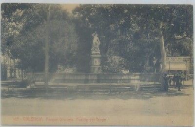 POSTAL ANTIGUA DE VALENCIA. PARQUE GLORIETA. FUENTE DEL TRITON