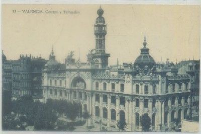 POSTAL ANTIGUA DE VALENCIA. CORREOS Y TELEGRAFOS