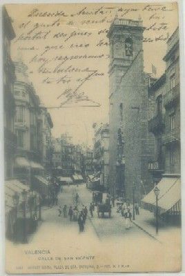 POSTAL ANTIGUA DE VALENCIA. CALLE DE SAN VICENTE