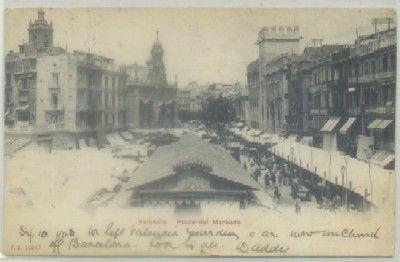 POSTAL ANTIGUA DE VALENCIA. PLAZA DEL MERCADO