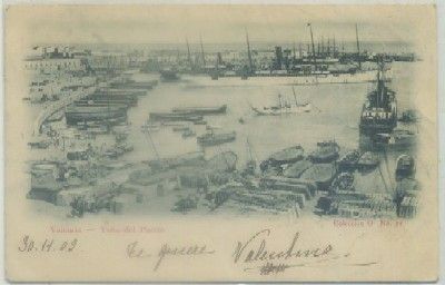 POSTAL ANTIGUA DE VALENCIA. VISTA DEL PUERTO