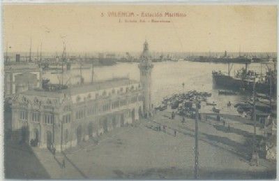 POSTAL ANTIGUA DE VALENCIA. ESTACION MARITIMA Nº 3
