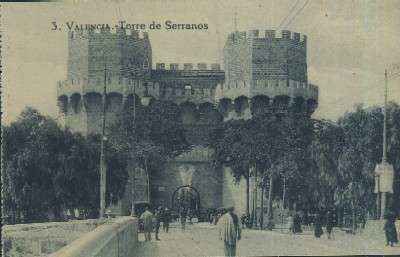 POSTAL ANTIGUA DE LA COMUNIDAD VALENCIANA VALENCIA VALENCIA Nº 3 TORRE DE SERRANOS