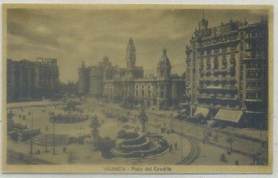 POSTAL DE VALENCIA. PLAZA DEL CAUDILLO