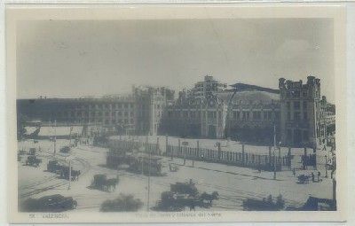 POSTAL DE VALENCIA. PZA. DE TOROS Y ESTACION DEL NORTE