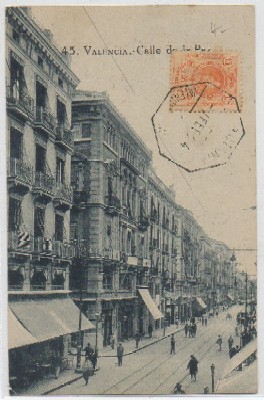 POSTAL ANTIGUA DE VALENCIA. CALLE DE LA PAZ. Nº 45