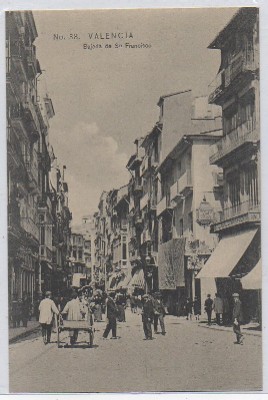 POSTAL ANTIGUA DE VALENCIA. BAJADA DE SAN FRANCISCO Nº 38