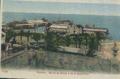 POSTAL ANTIGUA DE LA COMUNIDAD VALENCIANA ALICANTE BAÑOS DE DIANA Y DE LA ESPERANZA