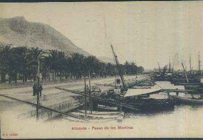 POSTAL ANTIGUA DE ALICANTE PASEO DE LOS MARTIRES