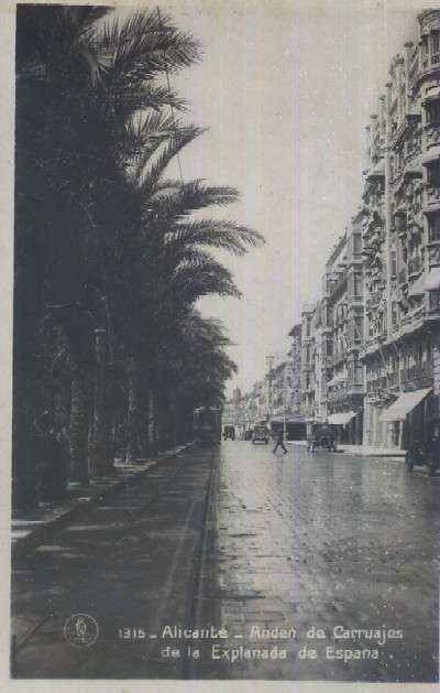 POSTAL ANTIGUA DE ALICANTE ANDEN DE CARRUAJES DE LA EXPLANADA DE ESPAÑA