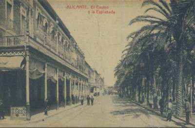 POSTAL ANTIGUA DE ALICANTE EL CASINO Y LA EXPLANADA