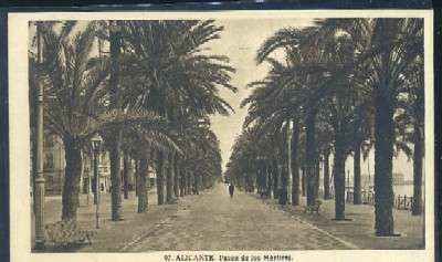 POSTAL ANTIGUA DE ALICANTE Nº 97 - PASEO DE LOS MARTIRES