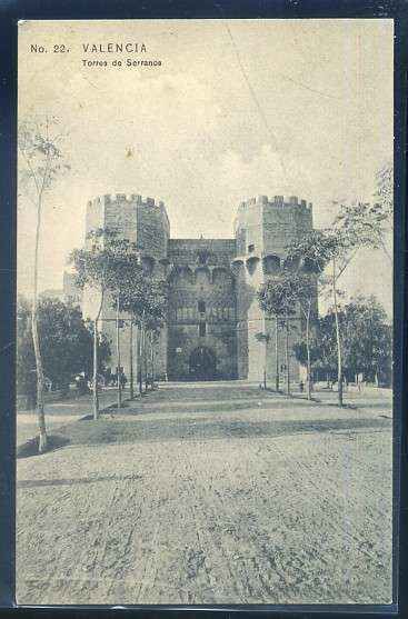 POSTAL ANTIGUA DE VALENCIA. TORRES DE SERRANO Nº 22