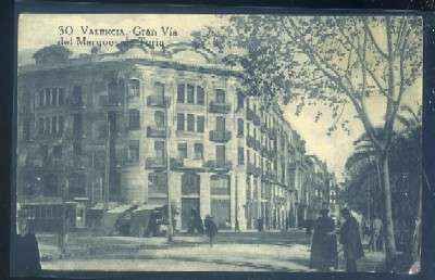 POSTAL ANTIGUA DE VALENCIA. GRAN VIA DEL MARQUES DE TURIA Nº 30