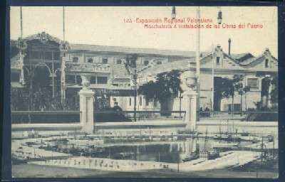 POSTAL ANTIGUA DE VALENCIA. EXPOSICION REGIONAL VALENCIANA HORCHATERIA E INSTALACION DE LAS OBRAS DEL PUERTO Nº 123