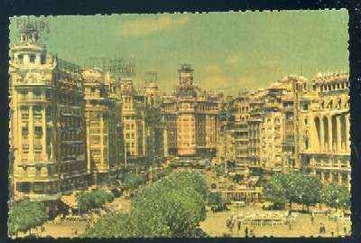 POSTAL DE VALENCIA. PLAZA DEL CAUDILLO SERIE B Nº 25 ( EN RELIEVE )