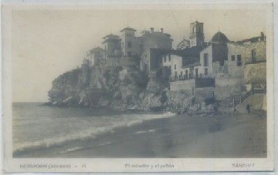 POSTAL DE ALICANTE. BENIDORM. EL MIRADOR Y EL PEÑON