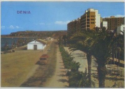 POSTAL DE VALENCIA. DENIA. PASEO CERVANTES Y PUERTO