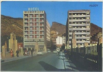 POSTAL DE ALICANTE. ALCOY. HOTEL RECONQUISTA Y PUENTE SAN JORGE