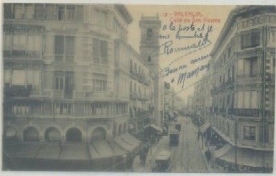 POSTAL ANTIGUA DE VALENCIA. CALLE DE SAN VICENTE Nº 13