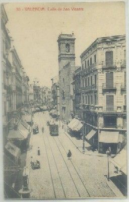 POSTAL ANTIGUA DE VALENCIA. CALLE DE SAN VICENTE Nº 30