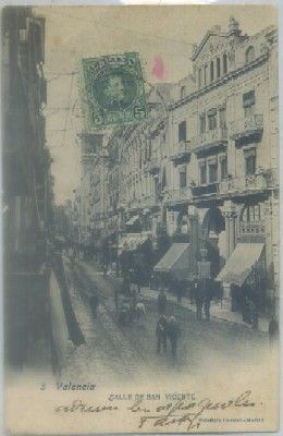 POSTAL ANTIGUA DE VALENCIA. CALLE DE SAN VICENTE Nº 5