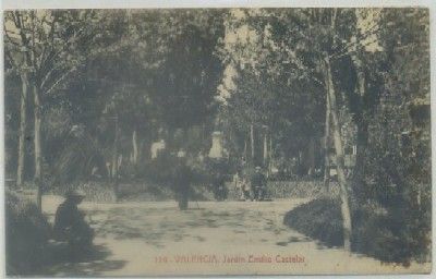POSTAL ANTIGUA DE VALENCIA. JARDIN EMILIO CASTELAR Nº 114