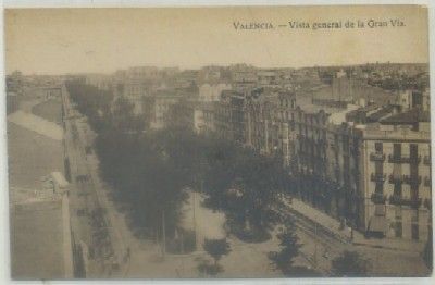 POSTAL ANTIGUA DE VALENCIA. VISTA GENERAL DE LA GRAN VIA