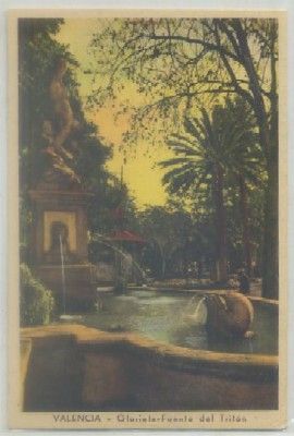 POSTAL ANTIGUA DE VALENCIA. GLORIETA-FUENTE DEL TRITON