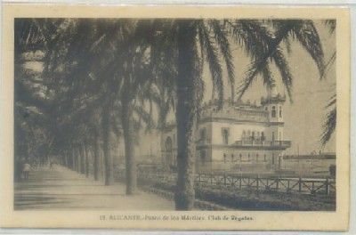 POSTAL ANTIGUA DE ALICANTE. PASEO DE LOS MARTIRES. CLUB DE REGATAS Nº 15