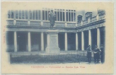POSTAL ANTIGUA DE VALENCIA. UNIVERSIDAD. ESTATUA LUIS VIVES. COL 0 Nº 44