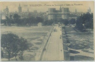 POSTAL ANTIGUA DE VALENCIA. PUENTE DE SERRANO Y VISTA DE VALENCIA Nº 110