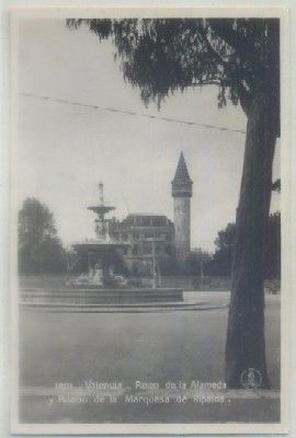 POSTAL ANTIGUA DE VALENCIA. ALAMEDA Y PALACIO DE LA MARQUESA DE RIPALDA Nº 120º
