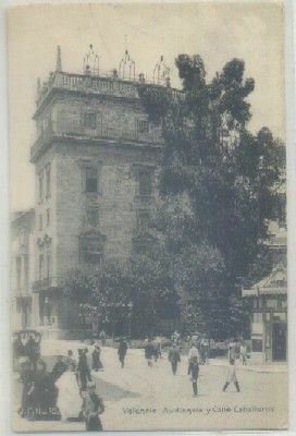 POSTAL ANTIGUA DE VALENCIA. AUDIENCIA Y CALLE CABALLEROS Nº 18