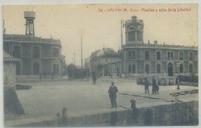 POSTAL ANTIGUA DE VALENCIA. GRAO. MUELLES Y CALLE DE LA LIBERTAD Nº 24