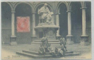 POSTAL ANTIGUA DE VALENCIA. COLEGIO DEL PATRIARCA. ESTATUA BEATO RIBERA