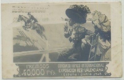 POSTAL ANTIGUA DE VALENCIA. CONCURSO HIPICO INTERNACIONAL. EXPO. REGIONAL 1909