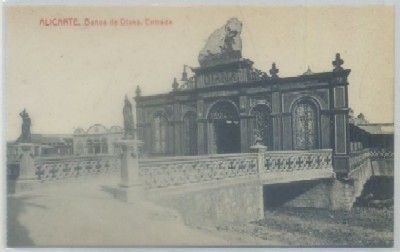 POSTAL ANTIGUA DE ALICANTE. BAÑOS DE DIANA. ENTRADA