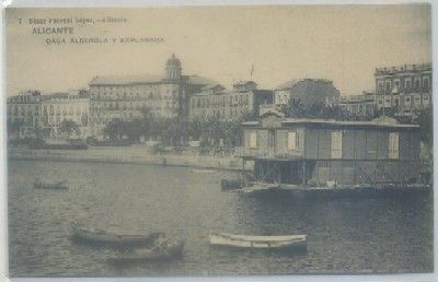 POSTAL ANTIGUA DE ALICANTE. CASA ALBEROLA Y EXPLANADA Nº 7