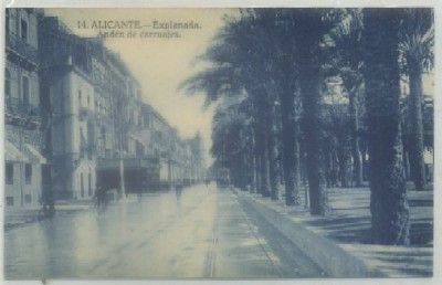 POSTAL ANTIGUA DE ALICANTE. EXPLANADA. ANDEN DE CARRUAJE Nº 14