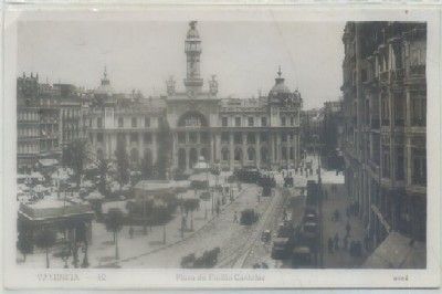 POSTAL ANTIGUA DE VALENCIA. PLAZA DE EMILIO CASTELAR