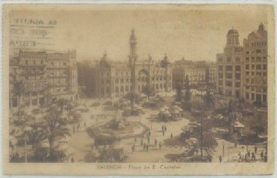 POSTAL ANTIGUA DE VALENCIA. PLAZA DE E. CASTELAR