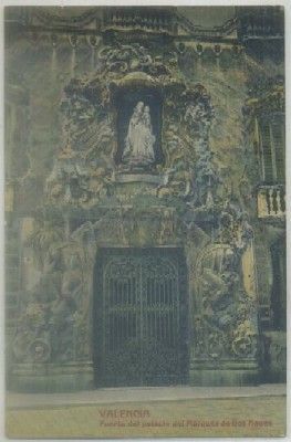 POSTAL ANTIGUA DE VALENCIA. PUERTA DEL PALACIO MARQUES DE DOS AGUAS